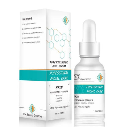 White facial serum bottle with dropper and packaging on a white background