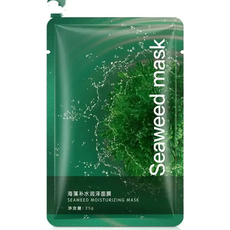 Seaweed moisturizing facial mask single-use green packaging, hydration skin care product