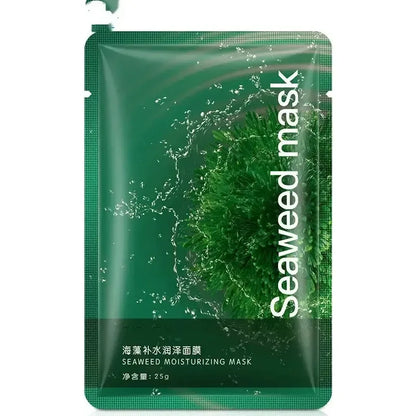 Seaweed moisturizing facial mask single-use green packaging, hydration skin care product