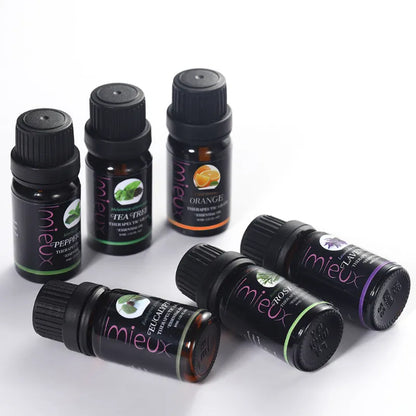 Collection of Imieux essential oil bottles on a white background