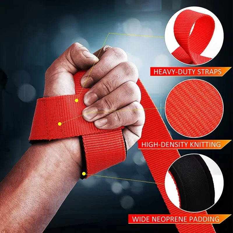 Heavy Duty Deadlift Grip Straps – Powerlifting Wrist Support
