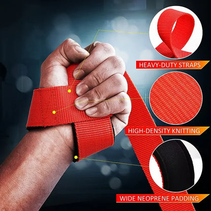 Heavy Duty Deadlift Grip Straps – Powerlifting Wrist Support