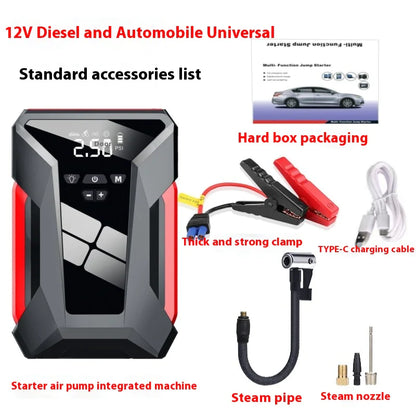 All-in-One 12V Emergency Car Power Bank & Inflatable Jump Starter