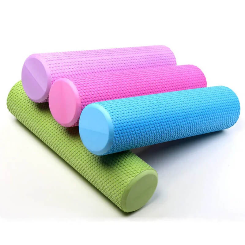 Colorful textured foam rollers for fitness, exercise, and muscle recovery