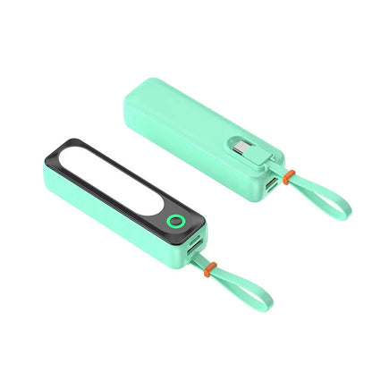 Portable mint green UV sterilizer wand with USB charging port and strap