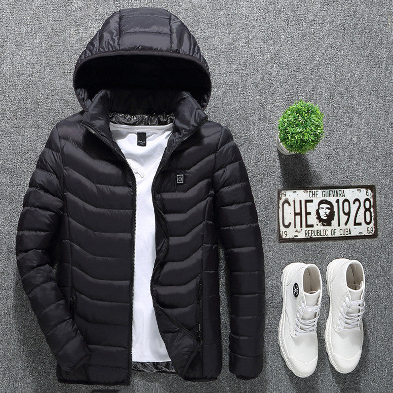 Winter Heated Jacket USB Electric Cotton Coat Zip-up Heater Thermal Clothing Heating Vest For Men - Hi Fitness Gym Crop Tank Top Leggings Set - Hi Fitness