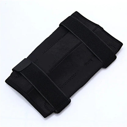 Black adjustable neoprene waist trimmer belt with Velcro straps for fitness support