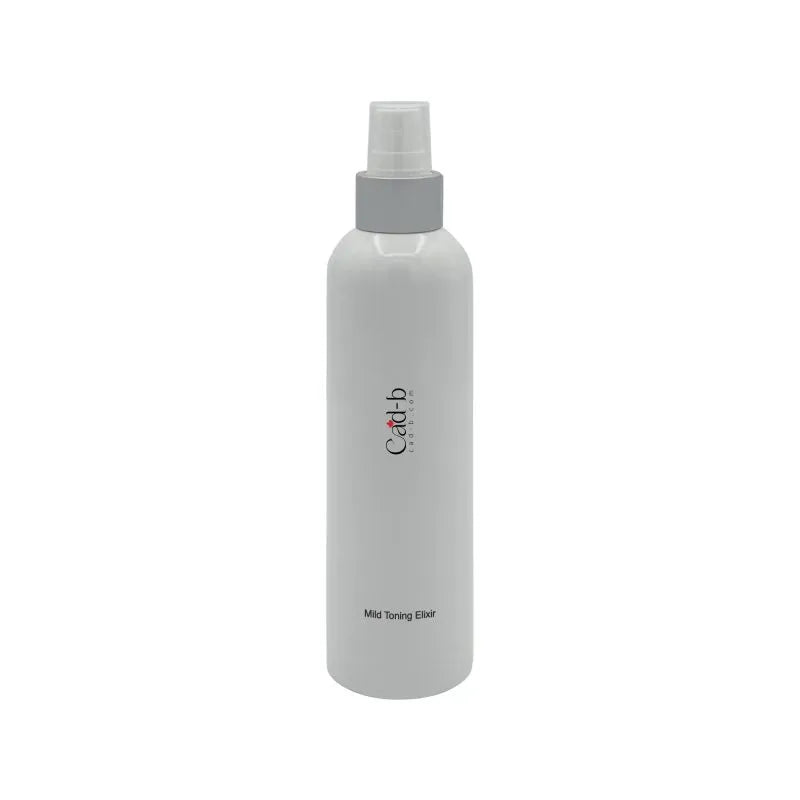 A white spray bottle with a gray pump dispenser and a small red and black logo on the front, labeled 'Mist Spring Elixir'.