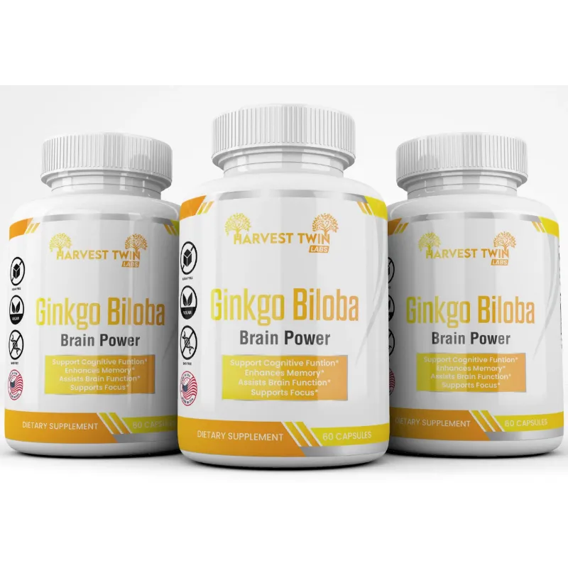 Ginkgo Biloba Brain Power 60 Capsules by Harvest Twin Labs – supports cognitive function, memory, focus and mental clarity – vegan, sugar-free, GMO-free dietary supplement