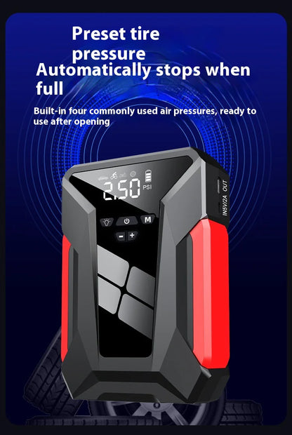 All-in-One 12V Emergency Car Power Bank & Inflatable Jump Starter