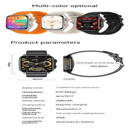 Multi-color smartwatches with fitness tracking, Bluetooth 5.2, waterproof, AMOLED display
