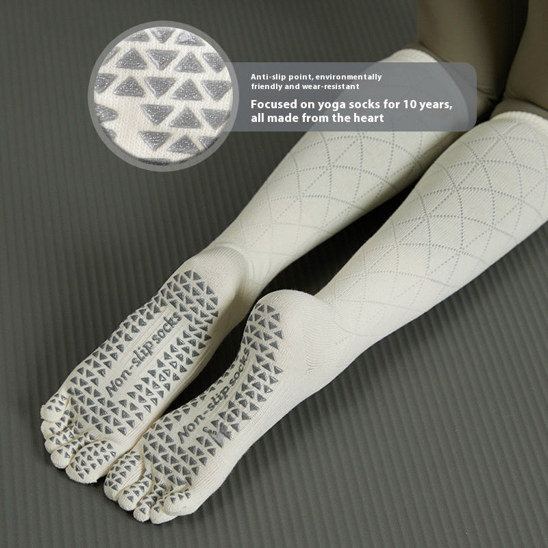 Non-slip Long Stockings Fitness Yoga Pilates Five-finger Sports Socks Women - Hi Fitness Gym Crop Tank Top Leggings Set - Hi Fitness