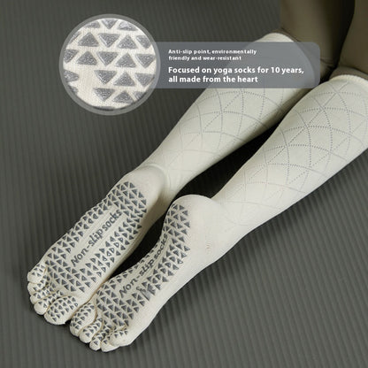 Non-slip Long Stockings Fitness Yoga Pilates Five-finger Sports Socks Women - Hi Fitness Gym Crop Tank Top Leggings Set - Hi Fitness