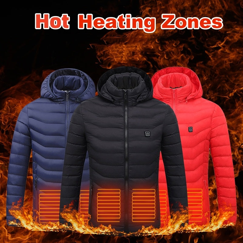 Winter Heated Jacket USB Electric Cotton Coat Zip-up Heater Thermal Clothing Heating Vest For Men - Hi Fitness Gym Crop Tank Top Leggings Set - Hi Fitness