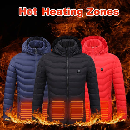 Winter Heated Jacket USB Electric Cotton Coat Zip-up Heater Thermal Clothing Heating Vest For Men - Hi Fitness Gym Crop Tank Top Leggings Set - Hi Fitness