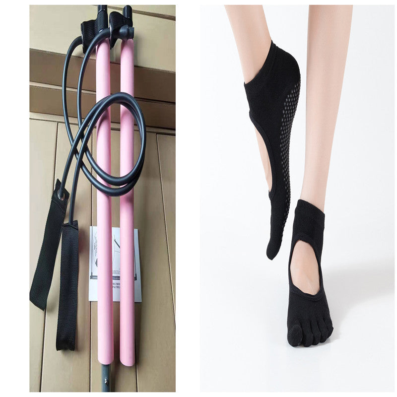 Rally Bar Chest Expansion Arm Force Bar Yoga Bar Pilates Bar Fitness Bar - Hi Fitness Gym Crop Tank Top Leggings Set - Hi Fitness