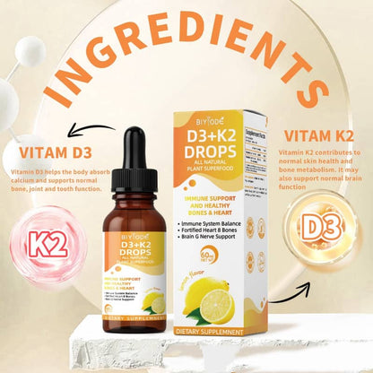 Vitamin D3 & K2 Drops – Bone, Heart & Immune Support