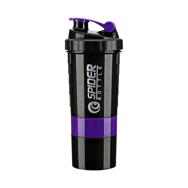 Black and purple Spider Bottle on a white background