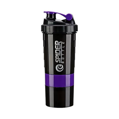 Black and purple Spider Bottle on a white background