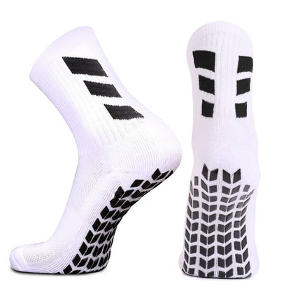 White socks with black patterns on a white background