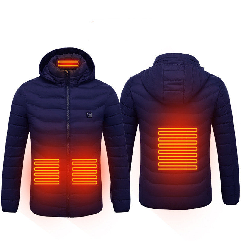 Winter Heated Jacket USB Electric Cotton Coat Zip-up Heater Thermal Clothing Heating Vest For Men - Hi Fitness Gym Crop Tank Top Leggings Set - Hi Fitness