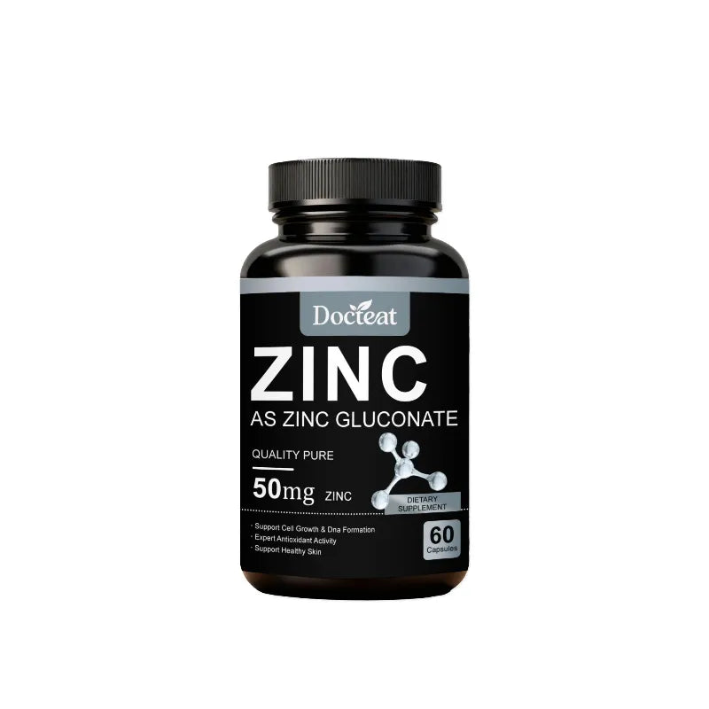 Bottle of Doclet Zinc as Zinc Gluconate supplement on a white background