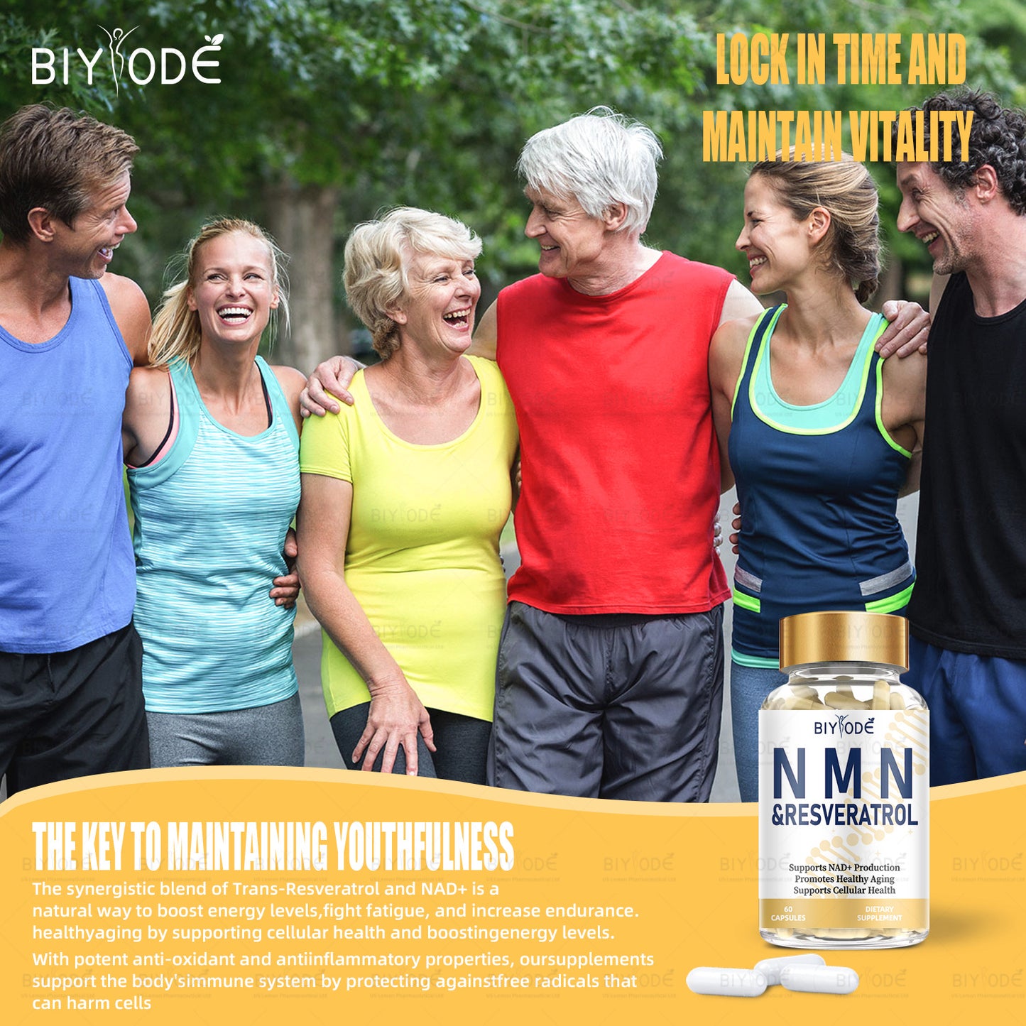 OEM Custom Food Supplements Health Vitamins Nad Supplement Wholesale Immune Support Promotes DNA Repair NMN Capsules - Hi Fitness Gym Crop Tank Top Leggings Set - Hi Fitness