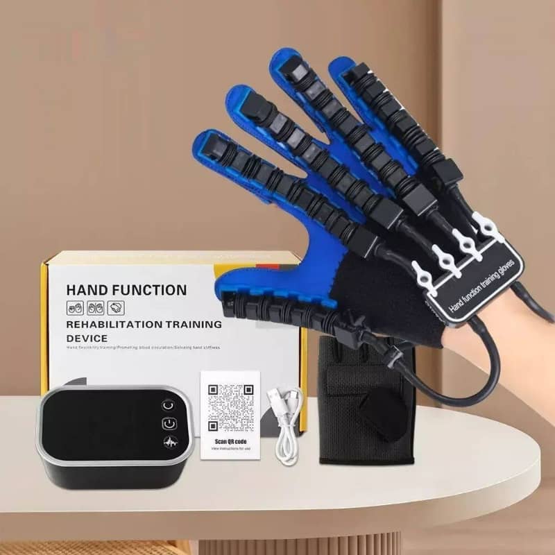 Hand function rehabilitation training device with controller on a table