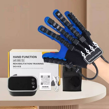 Hand function rehabilitation training device with controller on a table
