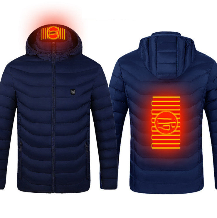 Winter Heated Jacket USB Electric Cotton Coat Zip-up Heater Thermal Clothing Heating Vest For Men - Hi Fitness Gym Crop Tank Top Leggings Set - Hi Fitness