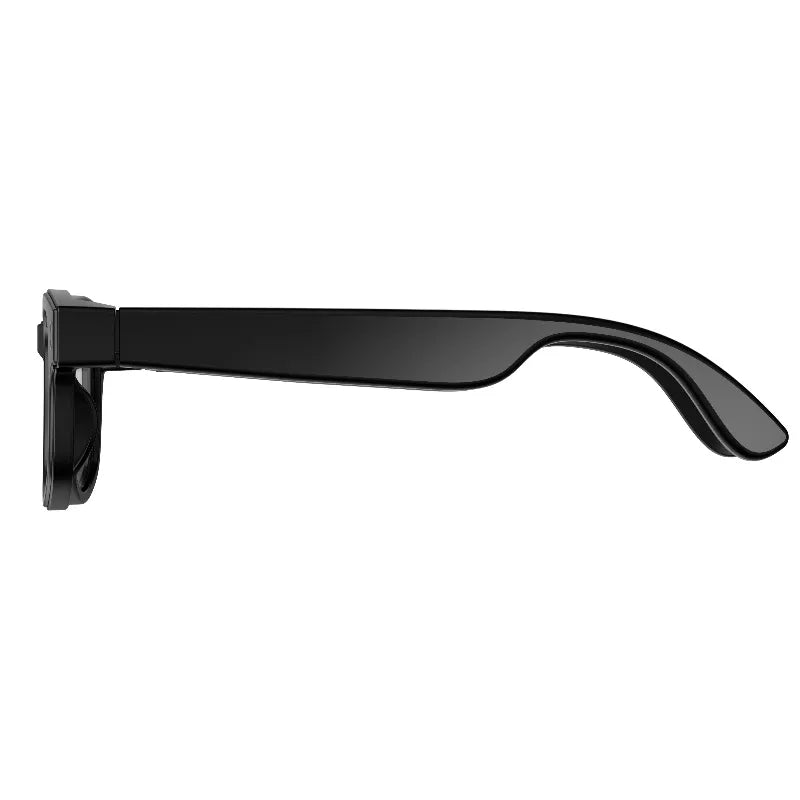 Black glasses handle on a white background