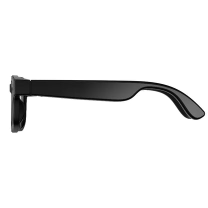 Black glasses handle on a white background