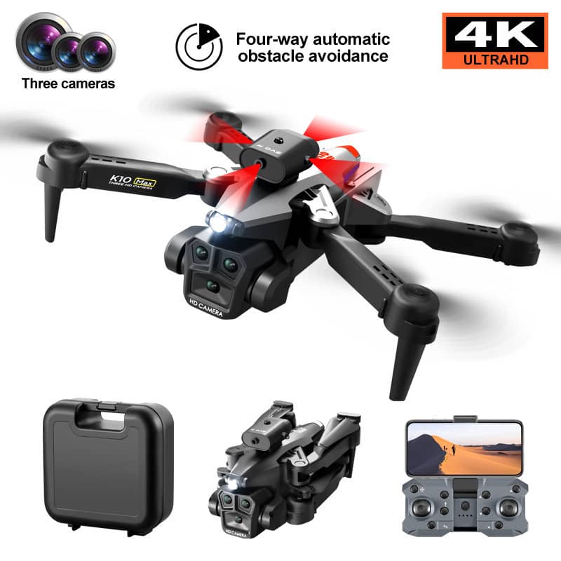 4K Triple-Camera Foldable Drone with Obstacle Avoidance & Optical Flow