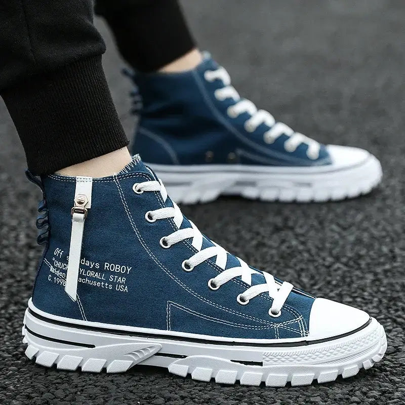 Canvas Board Shoes with Breathable Thick Sole - Gaobang Men's Casual Shoes - Hi Fitness Gym Crop Tank Top Leggings Set - Hi Fitness