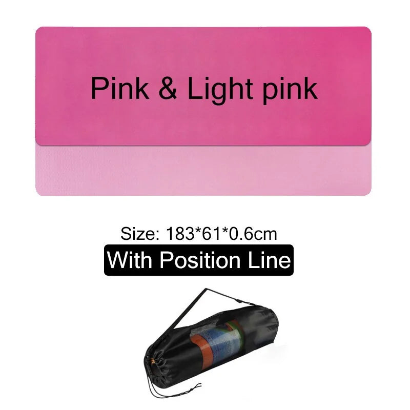 Non-Slip Yoga Mat With Position Line