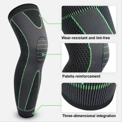 Compression knee sleeve with patella reinforcement, wear-resistant fabric, ergonomic design