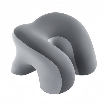 Gray abstract sculpture on a white background