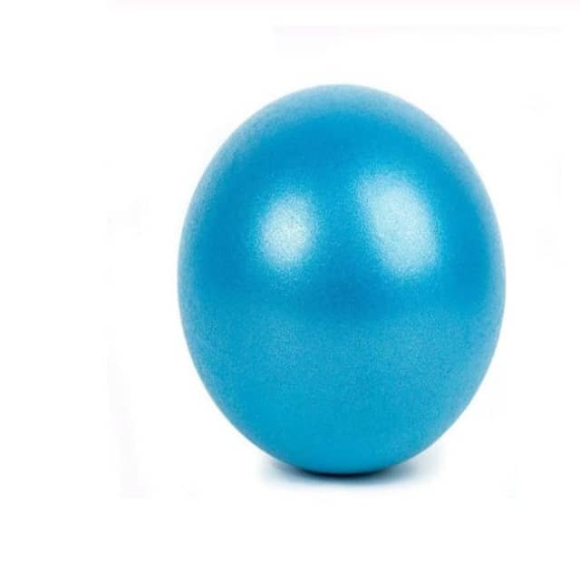 Blue exercise ball on a white background
