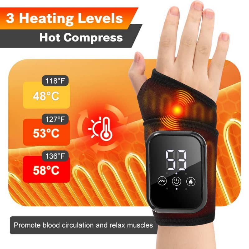 Handheld heating device with digital display on a white background