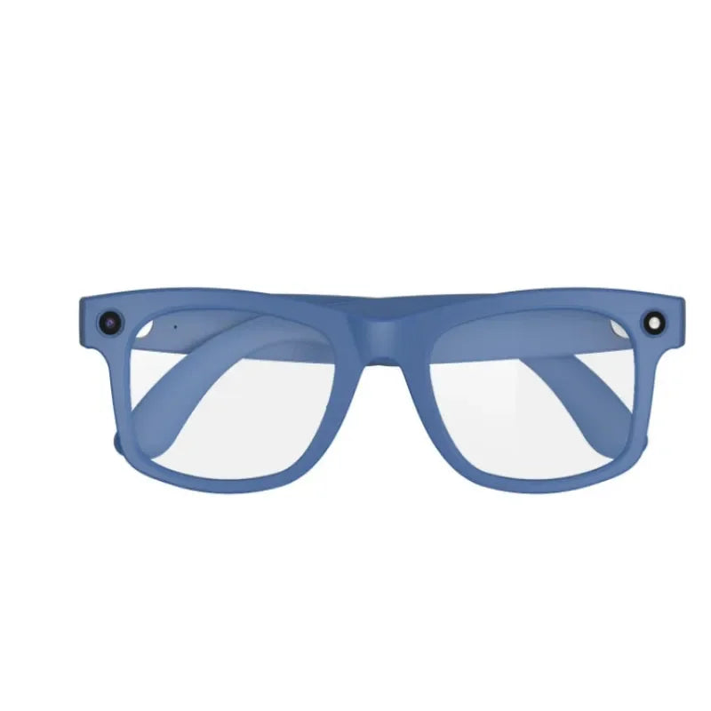 Blue eyeglasses on a white background