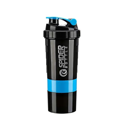 Black and blue Spider Bottle on a white background
