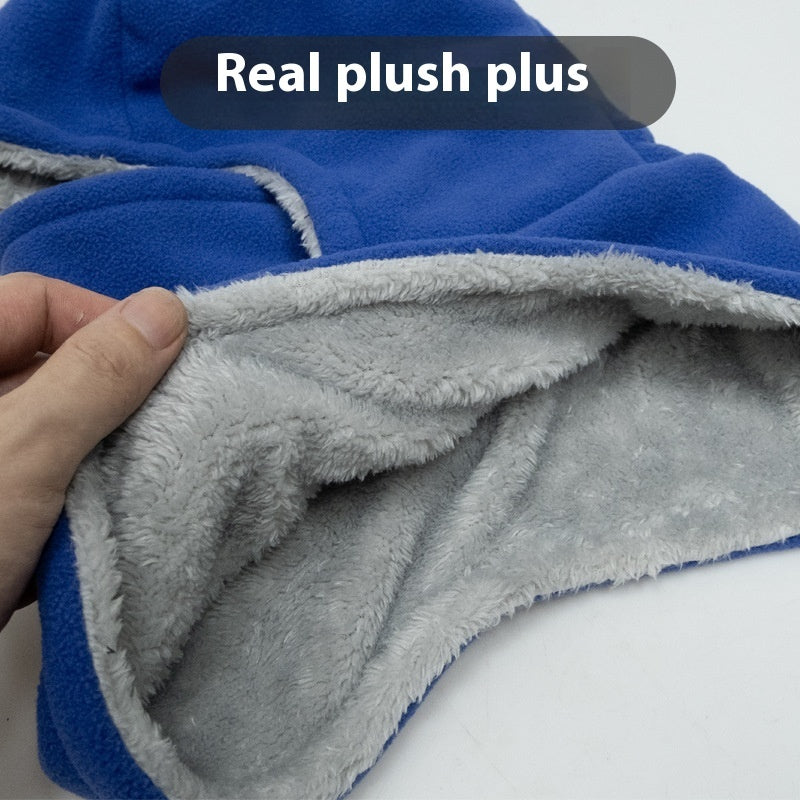 Winter Fleece Hooded Scarf Windproof Cold-proof Warm Face Mask Outdoor Thermal Head Cover Hat - Hi Fitness Gym Crop Tank Top Leggings Set - Hi Fitness