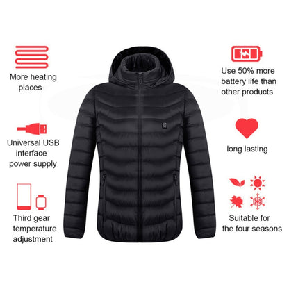 Winter Heated Jacket USB Electric Cotton Coat Zip-up Heater Thermal Clothing Heating Vest For Men - Hi Fitness Gym Crop Tank Top Leggings Set - Hi Fitness