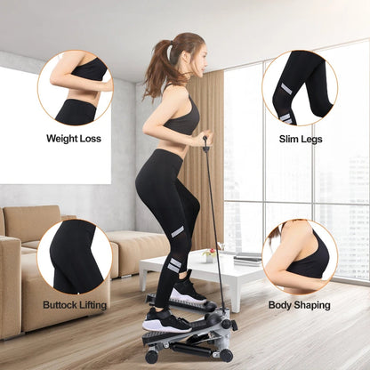 Mini Stair Stepper with Resistance Bands & LCD