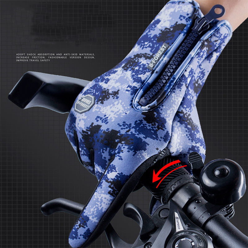 Winter Gloves Touch Screen Riding Motorcycle Sliding Waterproof Sports Gloves With Fleece - Hi Fitness Gym Crop Tank Top Leggings Set - Hi Fitness