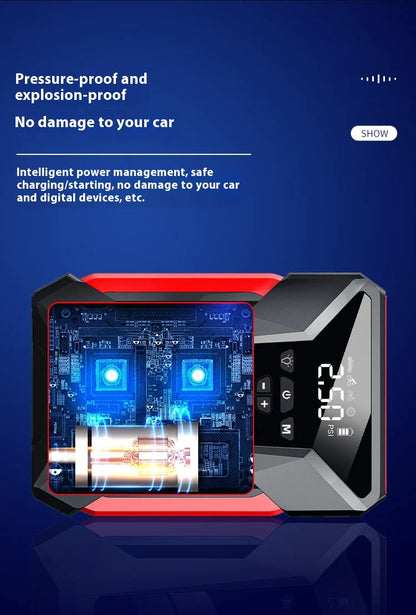 All-in-One 12V Emergency Car Power Bank & Inflatable Jump Starter