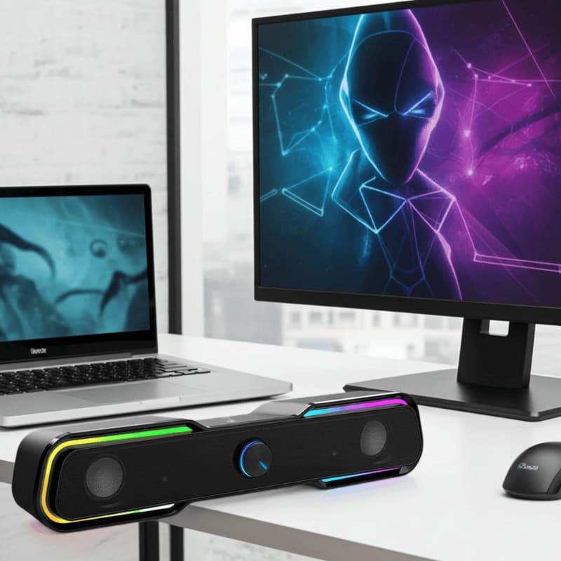 2.1 Channel USB Desktop Speaker with Subwoofer – PC, Laptop & Mobile