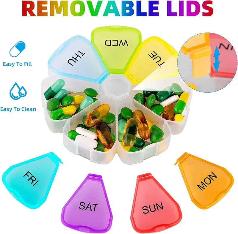 Weekly Pill Storage Box for Vitamins and Supplements