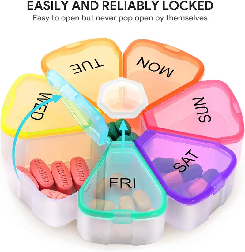Weekly Pill Storage Box for Vitamins and Supplements