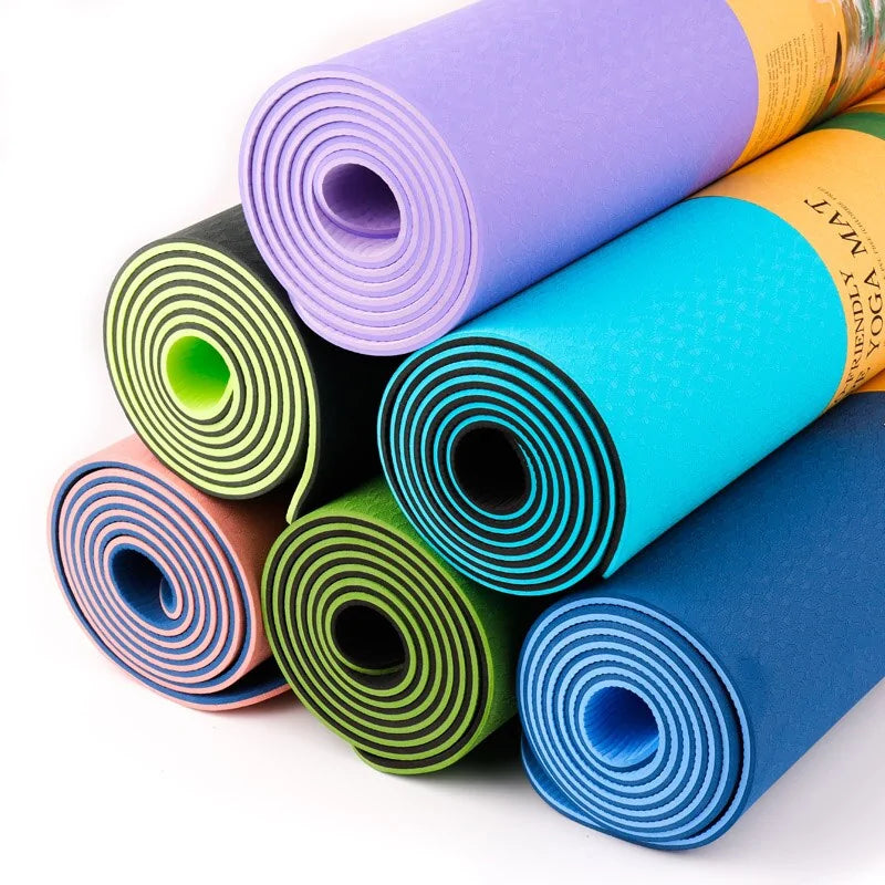 Non-Slip Yoga Mat With Position Line
